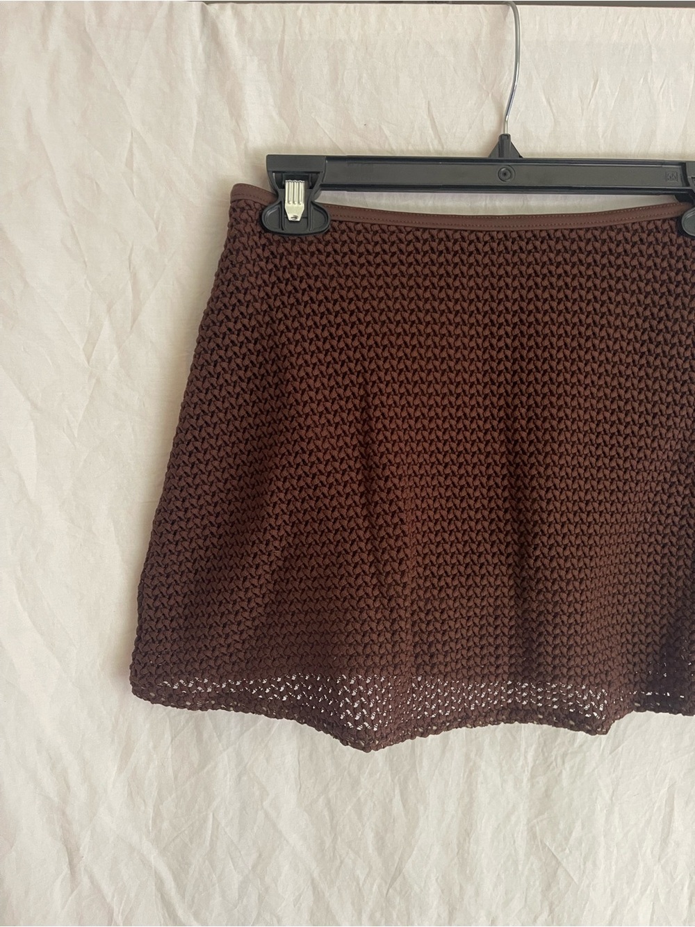 Victoria's Secret Crochet Mini-Skirt Espresso Built-in Swim Bottoms Size S - Picture 9 of 11